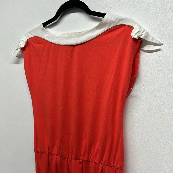 Chloe Dress Midi Short Sleeve Elastic Waist Cotton Bow Red Kids Girls Size 14 - Picture 2 of 8